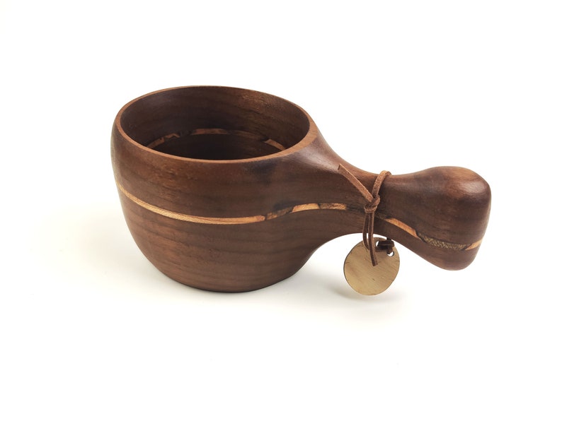 260ml Black Walnut Ambrosia Maple Kuksa / Nordic style wooden cup / Scandinavian style wooden cup / Tea cup / Travel cup / Wooden mug image 3