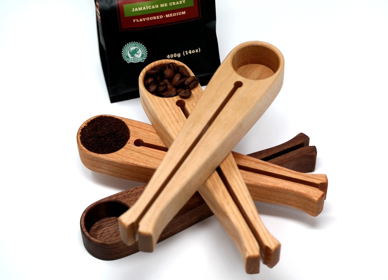 HolzKaffeeScoop mit Tasche Clip EspressoKaffeebeutel Etsy