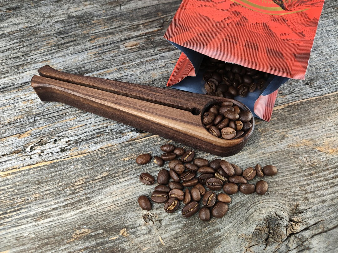 Wooden Coffee Scoop With Clip 1 Espresso Coffee Bags Sealer Coffee