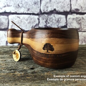 260ml Black Walnut Ambrosia Maple Kuksa / Nordic style wooden cup / Scandinavian style wooden cup / Tea cup / Travel cup / Wooden mug image 9