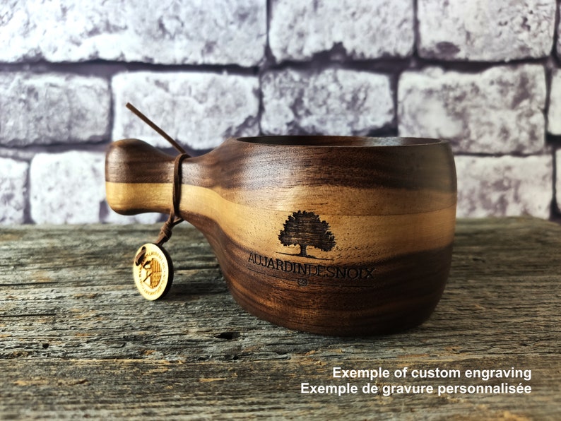 260ml Black Walnut Ambrosia Maple Kuksa / Nordic style wooden cup / Scandinavian style wooden cup / Tea cup / Travel cup / Wooden mug image 9