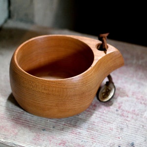 300ml Cherry wood Kuksa / Nordic wooden cup / Scandinavian style wooden cup / Tea cup / Travel cup / Wooden mug