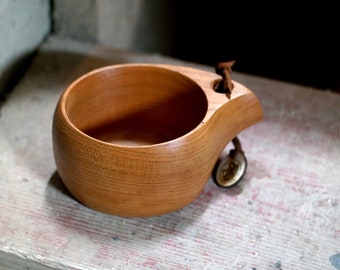 300ml Cherry wood Kuksa / Nordic wooden cup / Scandinavian style wooden cup / Tea cup / Travel cup / Wooden mug