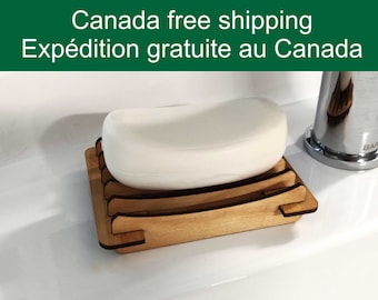 Wooden soap tray - Soap tray - Reversible soap dish - Free shipping in Canada - DIY soap dish