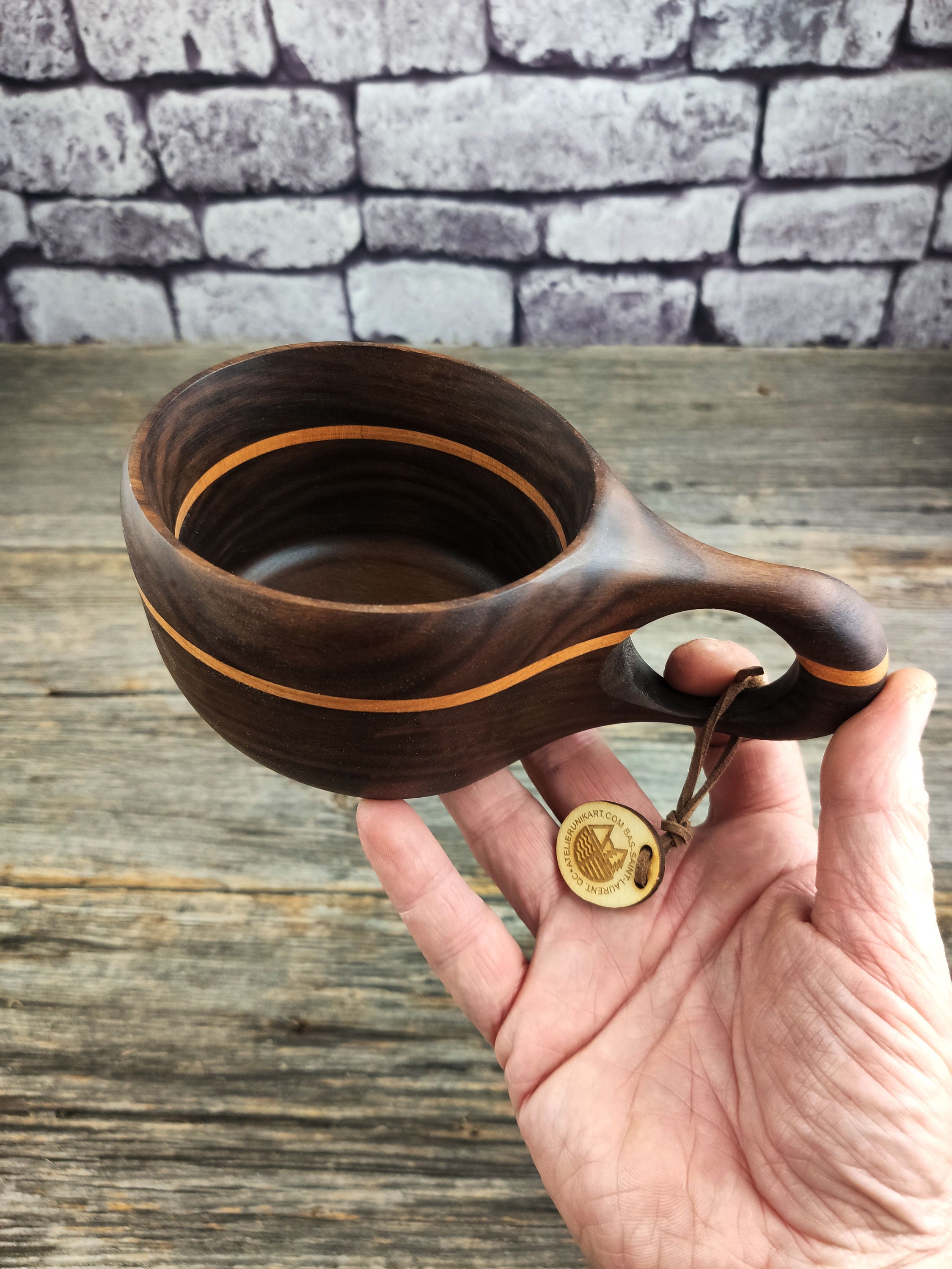 300ml Black Walnut/cherry Kuksa / Nordic Style Wooden Cup