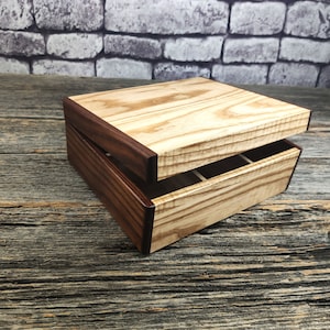 Emty Tea Box Wooden Tea Chest Empty Tea Box Tea Chest 6 Sections 60 Tea Bags Box - Etsy