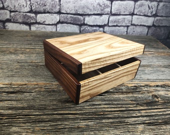 Wooden Tea Chest - Empty tea box -  Tea chest 6 sections -  60 tea bags box