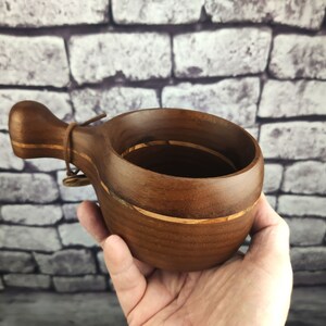260ml Black Walnut Ambrosia Maple Kuksa / Nordic style wooden cup / Scandinavian style wooden cup / Tea cup / Travel cup / Wooden mug image 2