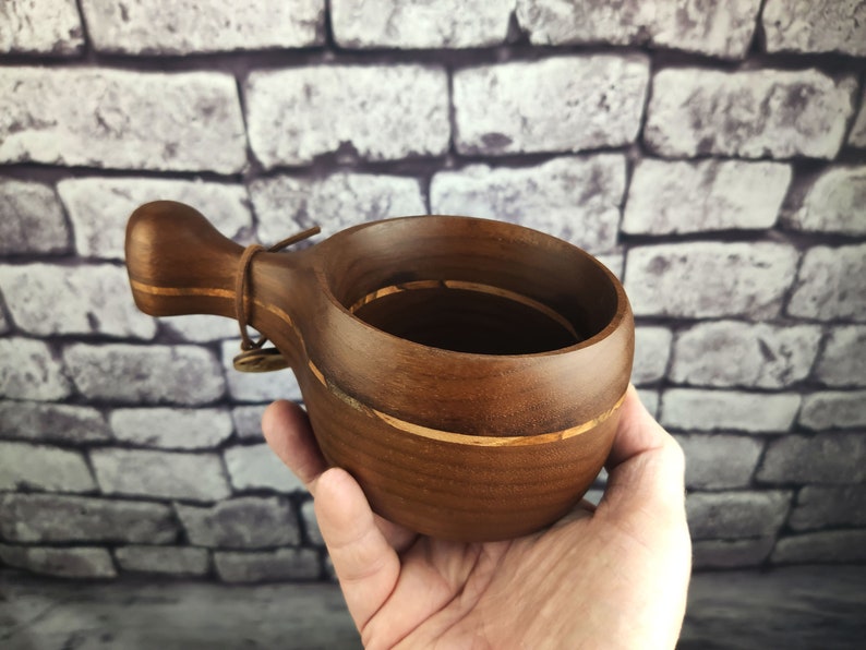 260ml Black Walnut Ambrosia Maple Kuksa / Nordic style wooden cup / Scandinavian style wooden cup / Tea cup / Travel cup / Wooden mug image 2