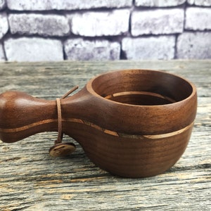260ml Black Walnut Ambrosia Maple Kuksa / Nordic style wooden cup / Scandinavian style wooden cup / Tea cup / Travel cup / Wooden mug image 1