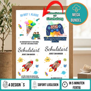 Kit de 4 cartes-cadeaux imprimables pour la rentrée scolaire | Téléchargement instantané | Créez vos propres cartes-cadeaux | Sans risque