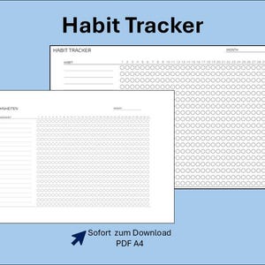Minimalistischer Habit Tracker Vorlage – Monatlicher Gewohnheitsplaner zum Ausdrucken  Digital – A4 PDF & GoodNotes  Sofort-Download Planer