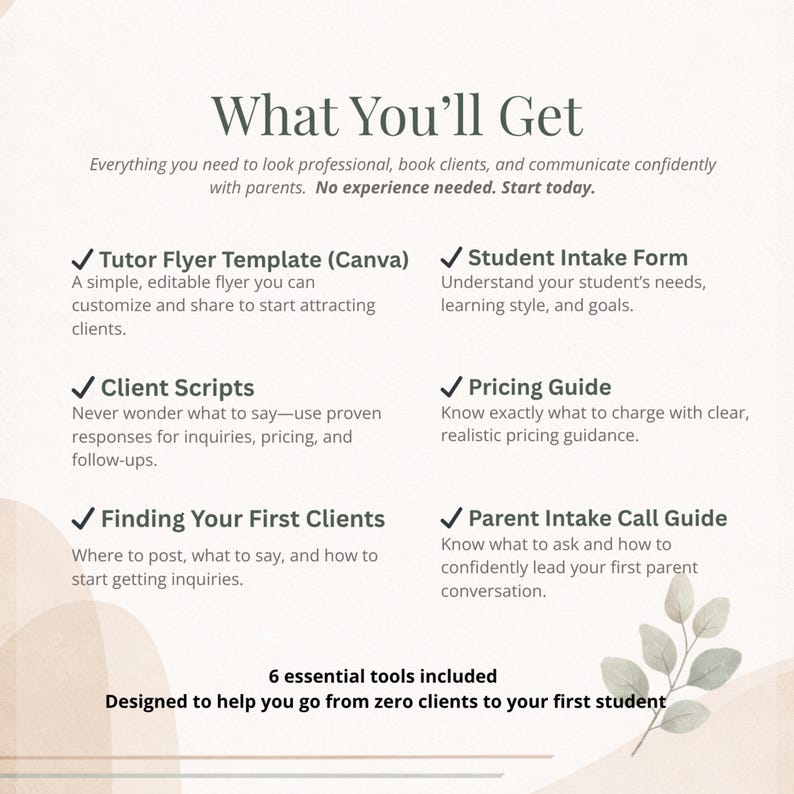 Tutoring Business Starter Kit, Canva Templates, Client Scripts (digital ...