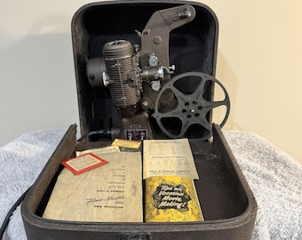 Vintage Bell & Howell Filmo Master 400 8mm Projector Runs Needs Service w Case Mid Century Film Equipment Industrial Decor Retro Cinema