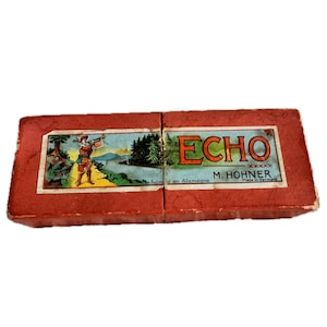 Vtg. M. Hohner Echo Grand Prix Curved Harmonica Key C Germany