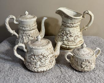 Vintage Tam O’Shanter Witches Pursuit Tea Set Florence & Lyell 1970 Pottery