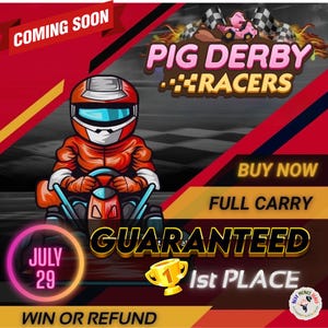 Monopoly GO Pig Derby Racers Carry (29th July 2026) - Get Champion or Full Refund