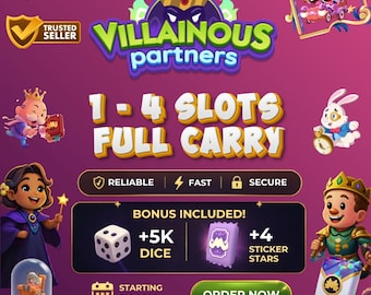Evento Monopoly GO VILLAINOUS PARTNERS - Rush Full Carry 80K Points