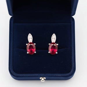 Silver Earring  925 Sterling silver Women Jewellery Lab created ruby gemstone