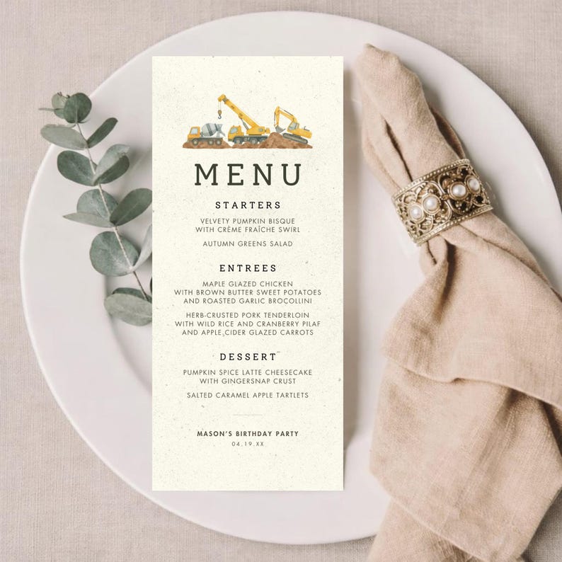 construction-party-menu-template-editable-canva-truck-birthday-party