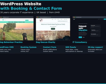 Strona internetowa WordPress z formularzem rezerwacji | Projektant stron internetowych dla małych firm w Wielkiej Brytanii