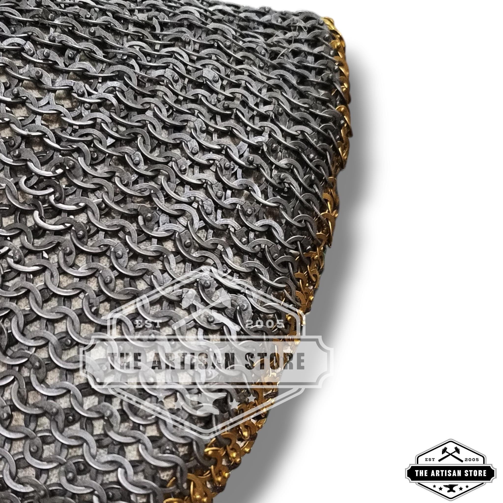 Chainmail Padded Aventail-8mm Flat-ring Alternating Solid-ring Dome ...