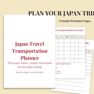 Japan Travel Transportation Planner, Train Guide PDF, Shinkansen & IC Card Guide, Japan Trip Planning Printable, Tokyo Kyoto Osaka Travel