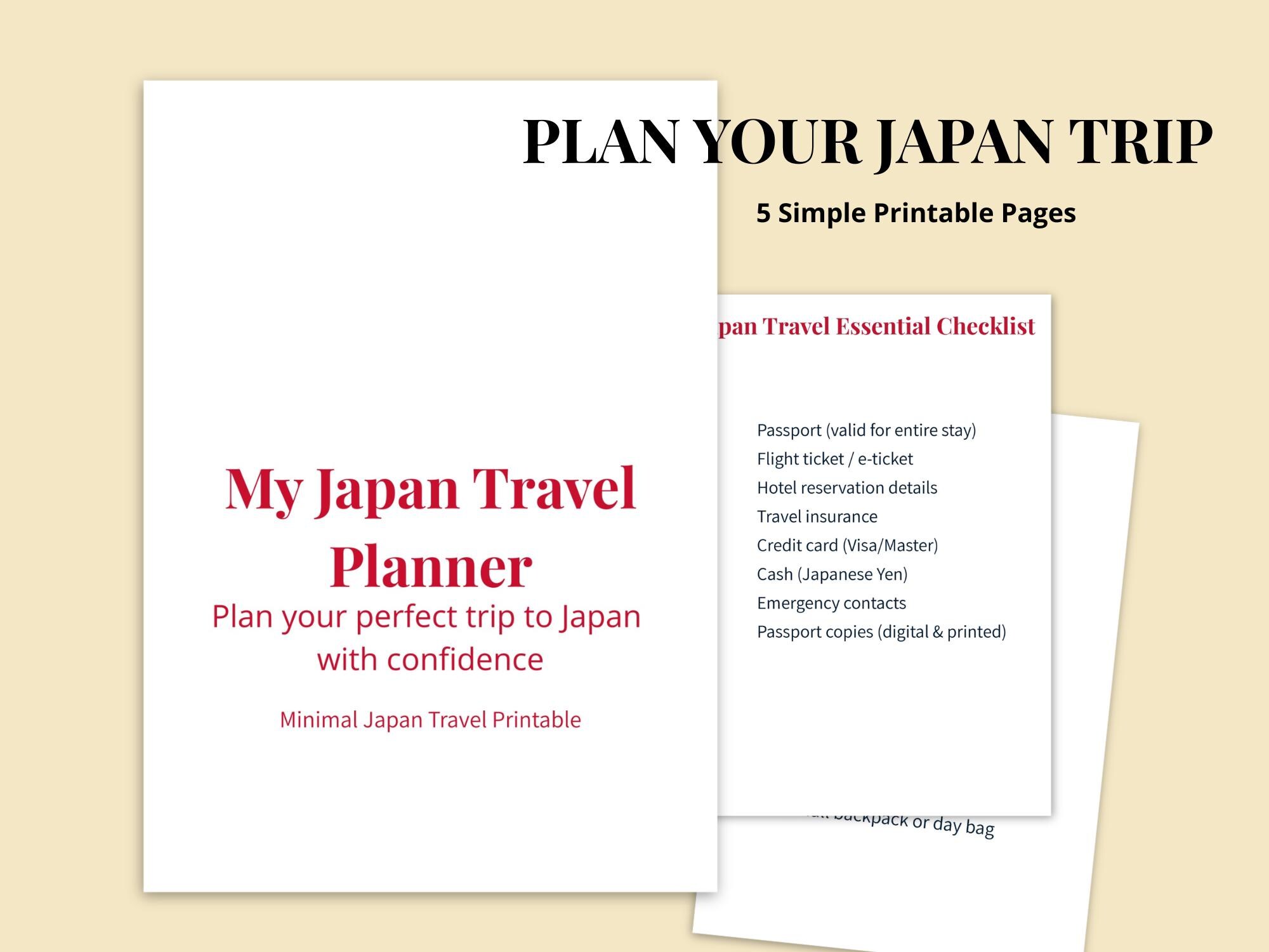 Japan Checklist Japan Travel Planner Printable, First Time Japan Guide, Japan Checklist ...