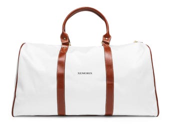 Torba weekendowa XEMORIX XMRX-024 Signature w kolorze białym i brązowym