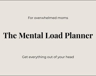 Planificador de carga mental para mamás / Guía para mamás abrumadas (Imprimible, editable en Canva)