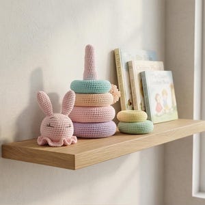 Crochet Stacking Ring Pattern, Bunny Amigurumi, Montessori Baby Toy (PDF)