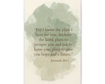 Jeremiah 29:11 Scripture Print Matte Canvas | Stretched Wall Art