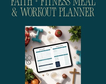 Faith & Fitness Planner Printable | Weekly Meal Plan, Workout Tracker