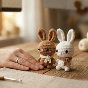Patrón de conejito de ganchillo en PDF, patrón de conejo amigurumi, conejito de ganchillo adorable, patrón fácil para principiantes.