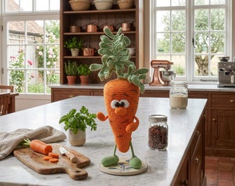 Süße Karotte Häkelanleitung – Amigurumi Gemüse Spielzeug PDF