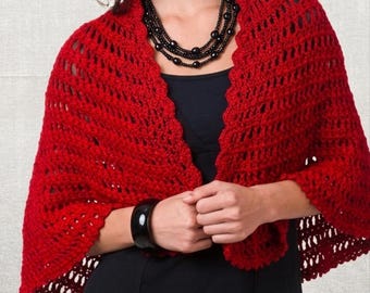 Patrón de chal de ganchillo en PDF – Patrón de chal estilo boho, chal de ganchillo fácil, chal de punto de verano