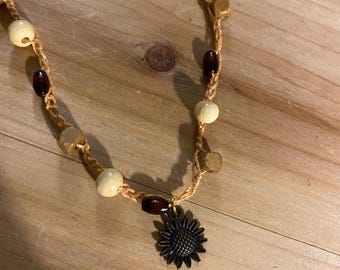 Crochet beaded necklace