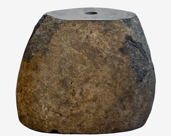 Unique Boulder Stool Umbrella Stand - Rustic Outdoor Side Table