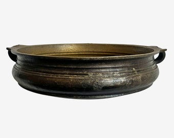 Antique Bronze Urli Bowl - Traditional Indian Decorative & Ritual Use