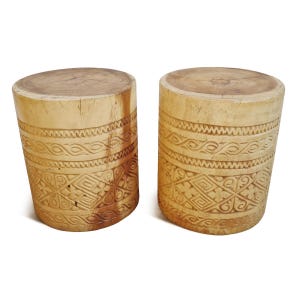 Handmade Java Side Table Stand - Unique Carved Wood Finish image 6