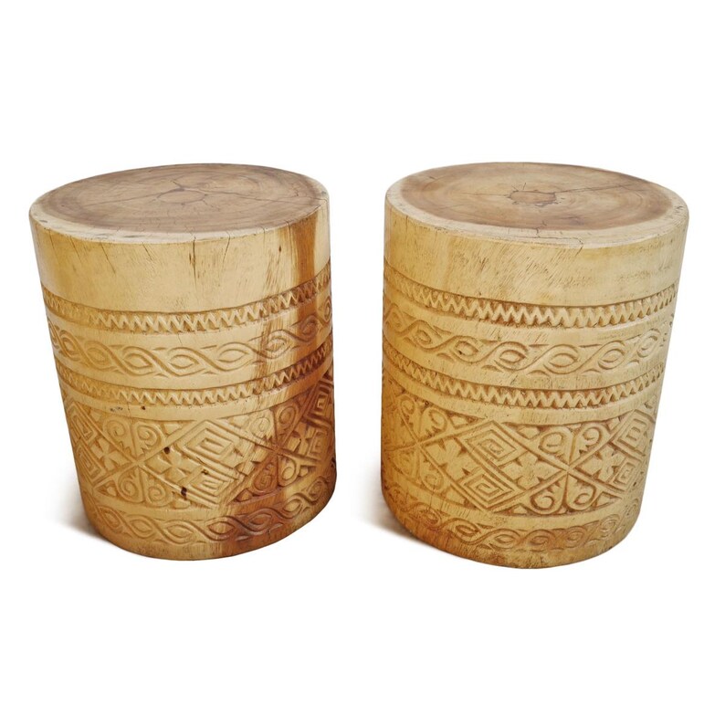 Handmade Java Side Table Stand - Unique Carved Wood Finish image 6