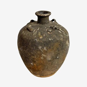 Unique Antique Java Ceramic Vase - Handcrafted Indonesian Earth Ware