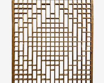 Antique Chinese Wood Window Screen - Unique Wall Art or Headboard