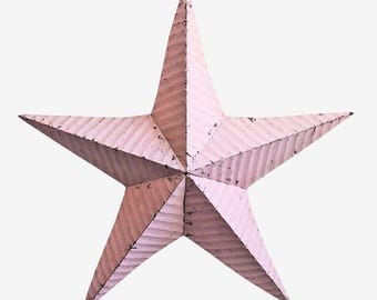 Large Pink Metal Barn Star - Rustic Aged Patina - Industrial Americana Style