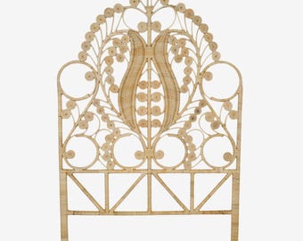 Natural Wicker Palm Headboard Twin Size - Hand Woven Beauty for Your Bedroom