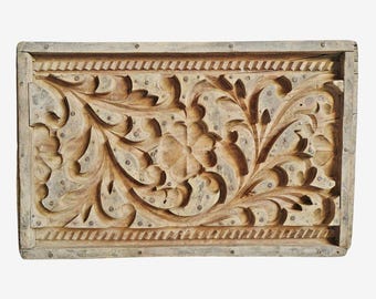 Authentic Early 1900's Indian Wood Print Block Panel - Unique Art Piece