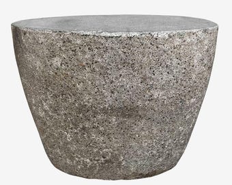 Unique Boulder Stool Side Table - Rustic Heavy Stone Outdoor Furniture