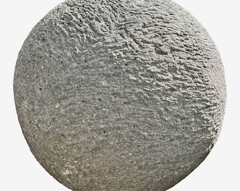 X-Large Hand-Carved Stone Garden Sphere - Unique Rustic Decor