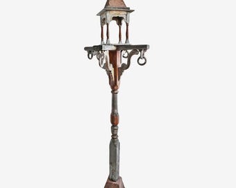 Antique Raja Wood Garden Pavilion Post - Unique Outdoor Decor