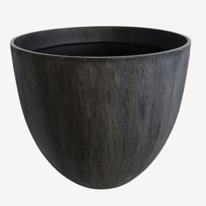 Large Charcoal Composite Planter Pot - Lightweight Modern Design